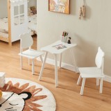 Set masa copii cu 2 scaune design ursulet Panjang alb [en.casa] HausGarden Leisure