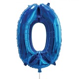 Balon Petrecere Folie, Nr. 0, Albastru Metalizat, 60 cm