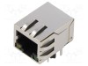 Conector RJ45 soclu PIN 8 ecranat cu diodă LED THT ADAM TECH
