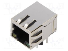 Conector RJ45 soclu PIN 8 ecranat cu diodă LED THT ADAM TECH