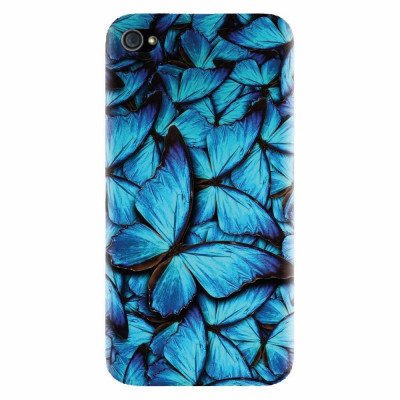 Husa silicon pentru Apple Iphone 4 / 4S, Blue Butterfly 101 foto