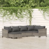 Gossi set mobilier de gradina cu perne, 6 piese, gri, poliratan