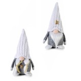 Set 2 figurine Mos Craciun si Craciunita textil multicolor YT cm 8x7x19 H