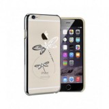 Husa iPhone 6/6S Plus Astrum Dragonfly Gri cu Swarovski - Protectie Premium