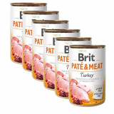 Conservă Brit Pat&eacute; &amp;amp; carne de curcan 6 x 400 g
