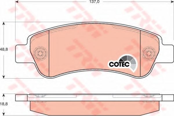 Set placute frana,frana disc PEUGEOT BOXER bus (2006 - 2016) TRW GDB1682
