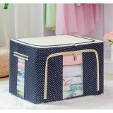 Cutie de depozitare pliabila, flippy, 24 l, panza oxford, 40x30x20 cm, fereastra frontala, 2 usi de acces cu fermoar bidirectional, cadru metalic, sup
