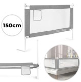 Barieră de protecție pat 150 cm, &icirc;nălțime ajustabilă, siguranță copii, montare ușoară