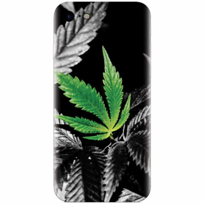 Husa silicon pentru Apple Iphone 6 Plus, Trippy Pot Leaf Green foto