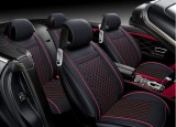 Cumpara ieftin Set huse Scaune Auto Lux Piele Ecologica Negru Rosu 9buc