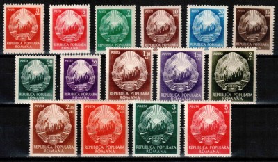 Romania 1952, LP 325, Uzuale - stema R.P.R. (format mijlociu si mare), MNH! foto