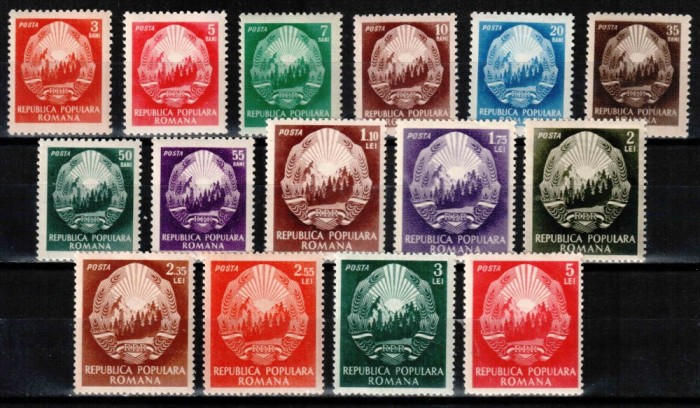 Romania 1952, LP 325, Uzuale - stema R.P.R. (format mijlociu si mare), MNH!