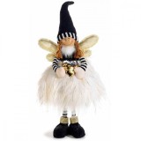Cumpara ieftin Figurina Inger Girl din portelan si textil alb negru auriu 19x13x48 cm