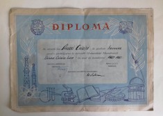 Diploma Universitatea Muncitoreasca &ndash; anul scolar 1960&ndash;1961