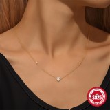 Cumpara ieftin Colier din Argint 925 Placat cu Aur - Royal Heart Halo