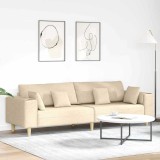VidaXL Sofa din material textil cu pernă Crem 208 cm țesătură