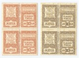 *Romania, lot 1033 cu 4 dipticuri fiscale generale, 1990, perechi, MNH