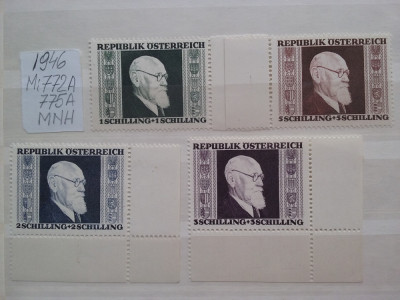 1945- Austria-Rep.-Mi772A-775A-4 val.-MNH foto