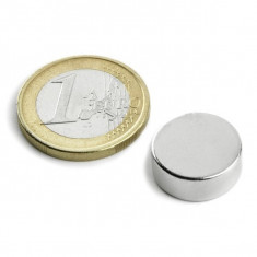 Magnet neodim disc Ø15&#215;5 mm, putere 4,5 kg, N42