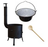 Set ceaun emailat 13lit. cu soba 36cm si lingura de lemn 40cm Handy KitchenServ, Perfect Home