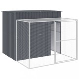 Cusca de caine cu tarc antracit 214x253x181 cm otel galvanizat GartenMobel Dekor, vidaXL