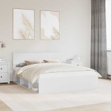 Cumpara ieftin Cadru de pat cu headboard Alb 160 x 200 cm Lemn de pin masiv