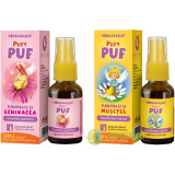 Pachet pentru Copii Pufy Puf: Propolis si Echinacea Spray fara Alcool 20ml + Propolis si Musetel Spray fara Alcool 20ml