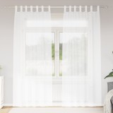 vidaXL Perdele cu perdele 2 pcs Alb 140 x 260 cm Poliester