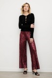 Answear.LAB pantaloni culoarea bordo, lat, high waist