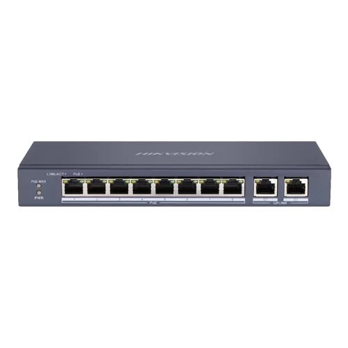 Switch 8 porturi PoE, 2 porturi uplink RJ45 Gigabit - HIKVISION DS-3E0310P-E-M