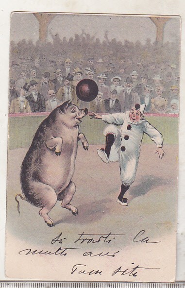 bnk cp Felicitare - umor - circulata in Romania 1904 ?
