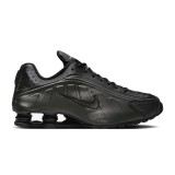 Adidasi Nike Shox R4 HQ1988-001, Unisex, Barbati, Tehnologie Shox, Talpa Waffle, Piele Sintetica, Negru/Argintiu, Marimea 44