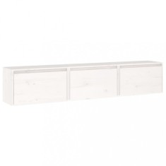 Comode TV, 3 buc., alb, lemn masiv de pin foto