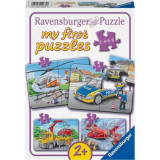 Puzzle Set 4 Buc Vehicule De Urgenta, 2 4 6 8 Piese, Ravensburger