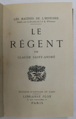 LE REGENT par CLAUDE SAINT - ANDRE , 1933 foto
