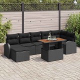 vidaXL Set de canapele pentru grădină 8 pcs Negru Rattan poli 3358354