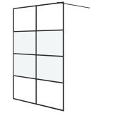 Cumpara ieftin Perete cabina dus walk-in negru 140x195 cm sticla ESG semi-mata