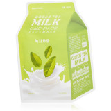 Cumpara ieftin A&rsquo;pieu One-Pack Milk Mask Green Tea mască textilă calmantă pentru ten gras și mixt 21 g