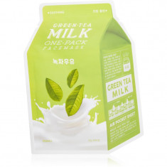 A’pieu One-Pack Milk Mask Green Tea mască textilă calmantă pentru ten gras și mixt 21 g