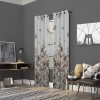 Draperie dim-out model floral cu inele albe, Madison, 150x265 cm, densitate 700 g/ml, Lilium et Rosa, 1 buc