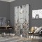 Draperie dim-out model floral cu inele negre, Madison, 200x245 cm, densitate 700 g/ml, Lilium et Rosa, 1 buc