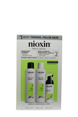 Set profesional impotriva ruperii Nioxin System 2 pentru par natural afectat de subtiere avansata: Sampon, 150 ml + Balsam, 150 ml + Tratament, 40 ml foto