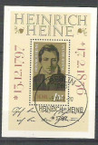 Germany DDR 1972 Heinrich Heine, perf. sheet, used H.032, Stampilat