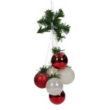 Ghirlandă Crăciun, 6 Globuri, Multicolor, 35cm, Plastic, Oem
