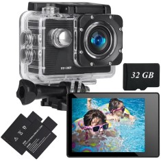 Camera Video Sport WiFi, cu Card 32GB, 1080P/30FPS, 12MP, Ecran LCD 2.0&rdquo;, Unghi 170&deg;, Rezistenta la Apa 30M, Time Lapse, Mod Auto, 2 Baterii, Accesori