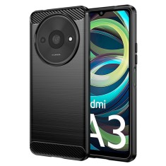 Husa Xiaomi Redmi A3 Techsuit Carbon Silicone, negru foto