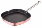 Tigaie Grill Marmorata Bergner BG-7863-CH, 28x28 cm, Aluminiu Forjat, Antiaderenta, Compatibila Masina Spalat Vase, Culoare Cupru