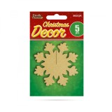 Decor de Crăciun &ndash; fulg de nea &ndash; auriu &ndash; 7 x 7 cm &ndash; 5 buc / pachet