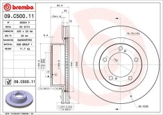 BREMBO 09.C500.11 PRIME LINE - UV Coated Disc frana
