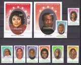 Tanzania 1990 muzica cantareti negri faimosi MI 670-677 + 2bl. 115, 116 MNH w73